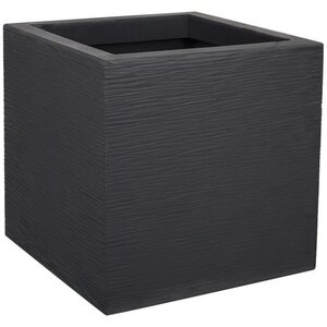 EDA PLASTIQUE Bac a fleurs carré Graphit Up - 21 L - 29,5 x 29,5 x 29,5 cm - Gris anthracite