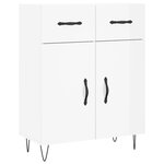 vidaXL Buffet Blanc brillant 69 5x34x90 cm Bois d'ingénierie