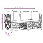 vidaXL Salon de jardin avec coussins 2 Pièces anthracite acier