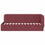 vidaXL Cadre de lit d'angle Bordeaux 80 x 200 cm tissu