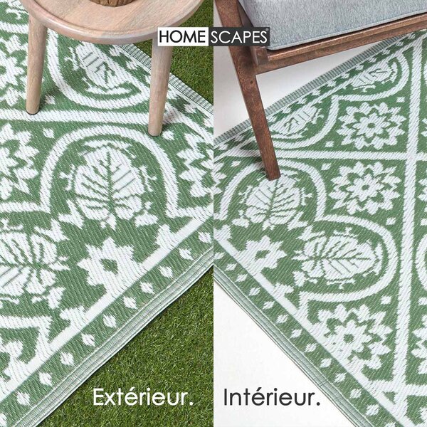 HiiARug Tapis D'extérieur Rond Pour Patio, Imperméable, Réversible, En HiiARug Tapis D'extérieur Rond Pour Patio, Imperméable, Réversible, En