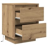 vidaXL Armoires de chevet lumières LED 2Pièces chêne artisanal 38x34x50cm