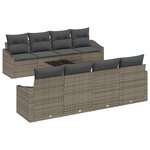 vidaXL Ensemble de canapé de jardin Manuel 7 Pièces Gris 55 x 55 x 37 cm
