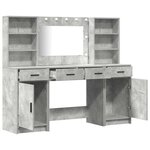 vidaXL Ensemble de Coiffeuse 3 Pièces Gris béton 78.5 x 41 x 135 cm
