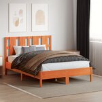 vidaXL Tête de lit cire marron 135 cm bois massif de pin