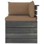 vidaXL Salon palette de jardin 3 Pièces avec coussins bois de pin massif