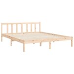 vidaXL Cadre de lit avec tête de lit king size bois massif