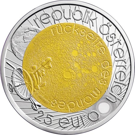 Pièce de monnaie 25 euro Autriche 2009 argent et niobium BU – Année mondiale de l’astronomie