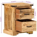 vidaXL Table de chevet 40x35x50 cm bois de manguier massif