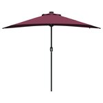 vidaXL Parasol de jardin Rouge bordeaux 294 x 150 x 223 cm tissu