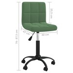 vidaXL Chaise pivotante de salle à manger Vert foncé Velours