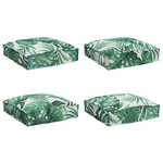 vidaXL Coussin 4 pc Tissu Oxford Motif feuille 40 x 40 x 8 cm