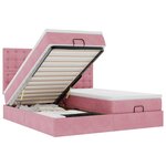 vidaXL Cadre de lit ottoman avec matelas rose 180x200 cm velours
