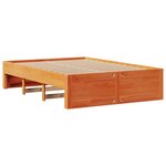 vidaXL Lit bibliothèque sans matelas cire marron 140x190 cm pin massif
