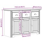 vidaXL Buffet BODO blanc et marron 115 5x44x80 cm bois massif de pin