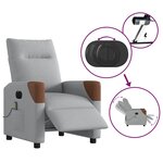 vidaXL Fauteuil de massage inclinable électrique gris clair tissu