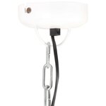 vidaXL Lampe suspendue industrielle Blanc Fer et bois solide 35 cm E27