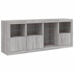 vidaXL Buffet avec lumières LED sonoma gris 164x37x67 cm