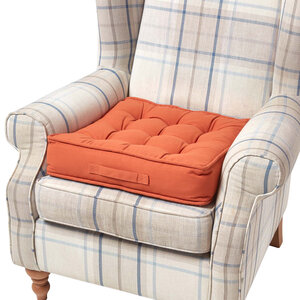 Coussin d'assise rehausseur en coton Terracotta  50 x 50 x 10 cm - HOMESCAPES