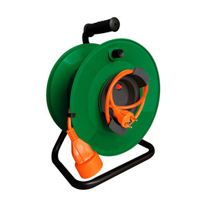 Enrouleur jardin vide précâblé en 3G1 5 mm² 70cm pour prolongateur de jardin avec coupe circuit thermique- Zenitech