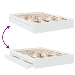 vidaXL Cadre de lit avec tiroirs sans matelas blanc 120x190 cm