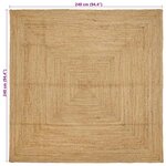 vidaXL Tapis de zone Beige 240 x 240 cm Jute