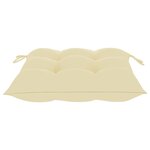 vidaXL Chaises de jardin lot de 2 et coussins blanc crème Teck massif