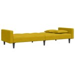vidaXL Canapé-lit à 2 places avec repose-pied jaune velours