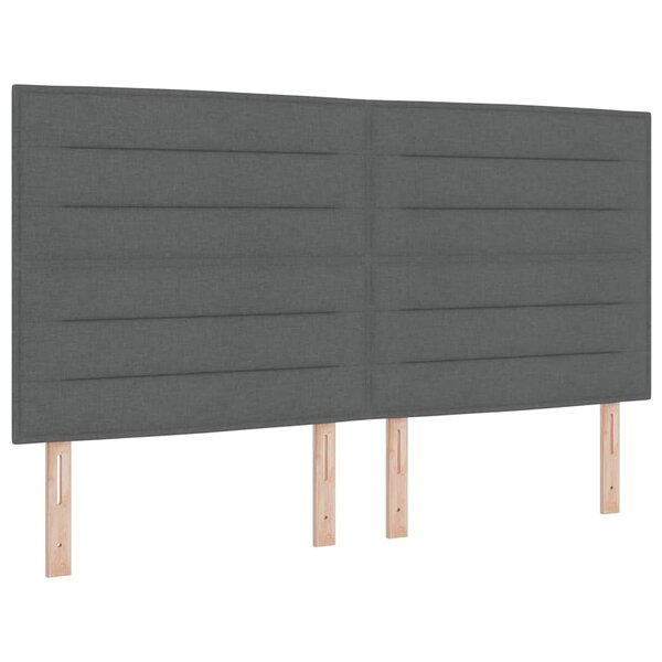 vidaXL Lit à ressort LED avec matelas Gris foncé 180 x 200 cm tissu