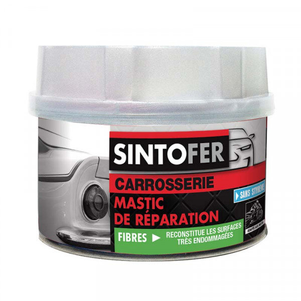 Boîte mastic de réparation fibres carrosserie 350g sinto