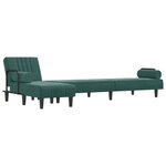 vidaXL Canapé-lit en forme de L vert foncé 260x140x70 cm velours