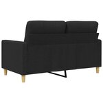 vidaXL Canapé à 2 places Noir 120 cm Tissu