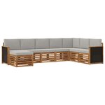 vidaXL Ensemble de canapés d'extérieur 6 Pièces Naturel et gris clair