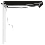 vidaXL Auvent manuel rétractable avec poteaux 3 5x2 5 m Anthracite
