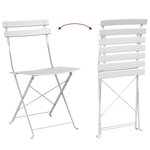 vidaXL Ensemble bistro pliant 3 Pièces Blanc Acier