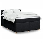vidaXL Sommier à lattes de lit avec matelas Noir 160x200 cm Tissu
