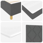 vidaXL Lit à ressorts avec matelas gris foncé 200 x 200 cm  tissu.
