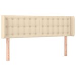 vidaXL Tête de lit avec oreilles Crème 147x16x78/88 cm Tissu