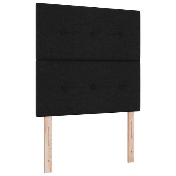 vidaXL Lit à ressort LED avec matelas Noir 80 x 200 cm tissu