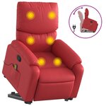 vidaXL Fauteuil inclinable de massage Rouge Similicuir