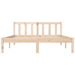 vidaXL Cadre de lit Naturel 152 x 203 cm Bois de Pin Massif