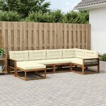 vidaXL Ensemble de canapés d'extérieur 6 pc Naturel et Crème