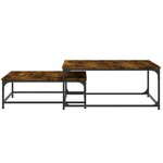 vidaXL Tables basses gigognes 2 Pièces chêne fumé bois d'ingénierie