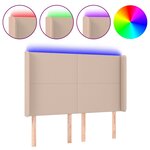 vidaXL Tête de lit à LED Cappuccino 147x16x118/128 cm Similicuir