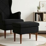 vidaXL Pouf Noir 55 x 35 x 41 cm Velours
