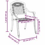 Chaises de jardin vidaXL 2 Pièces Noires en aluminium moulé