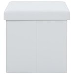 vidaXL Tabourets de rangement pliables lot de 2 blanc similicuir