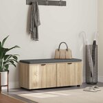 vidaXL Banc d'entrée avec coussin Chêne Sonoma 100 x 38 x 46 cm