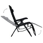 vidaXL Chaises pliables de terrasse 2 Pièces Noir Textilène