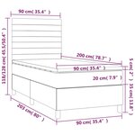 vidaXL Sommier à lattes de lit et matelas et LED Taupe 90x200 cm Tissu